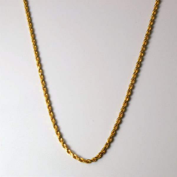 22k Yellow Gold Rope Chain |