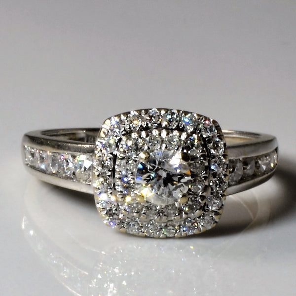 Double Halo Diamond Engagement Ring | 0.82ctw | SZ 5.75 |