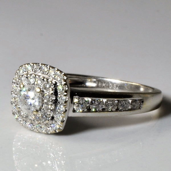 Double Halo Diamond Engagement Ring | 0.82ctw | SZ 5.75 |