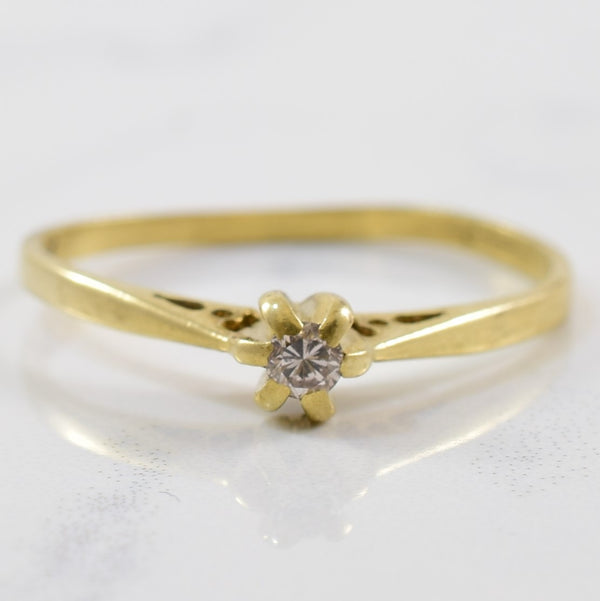 Petite High Set Solitaire Diamond Ring | 0.05ct | SZ 7.75 |