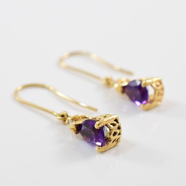 Amethyst & Diamond Drop Earrings | 0.05ctw, 1.00ctw |