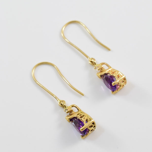 Amethyst & Diamond Drop Earrings | 0.05ctw, 1.00ctw |