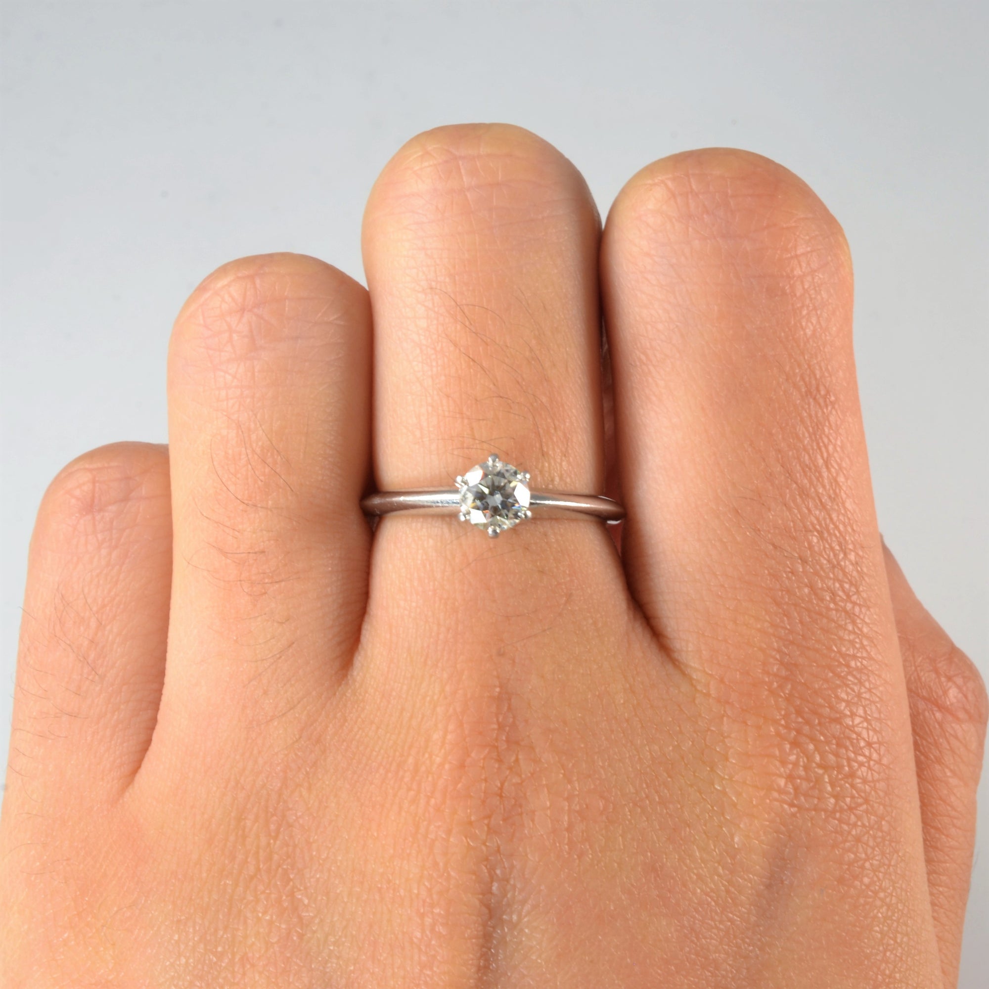 'Tiffany & Co.' Platinum Solitaire Engagement Ring | 0.46ct | SZ 6.25 |