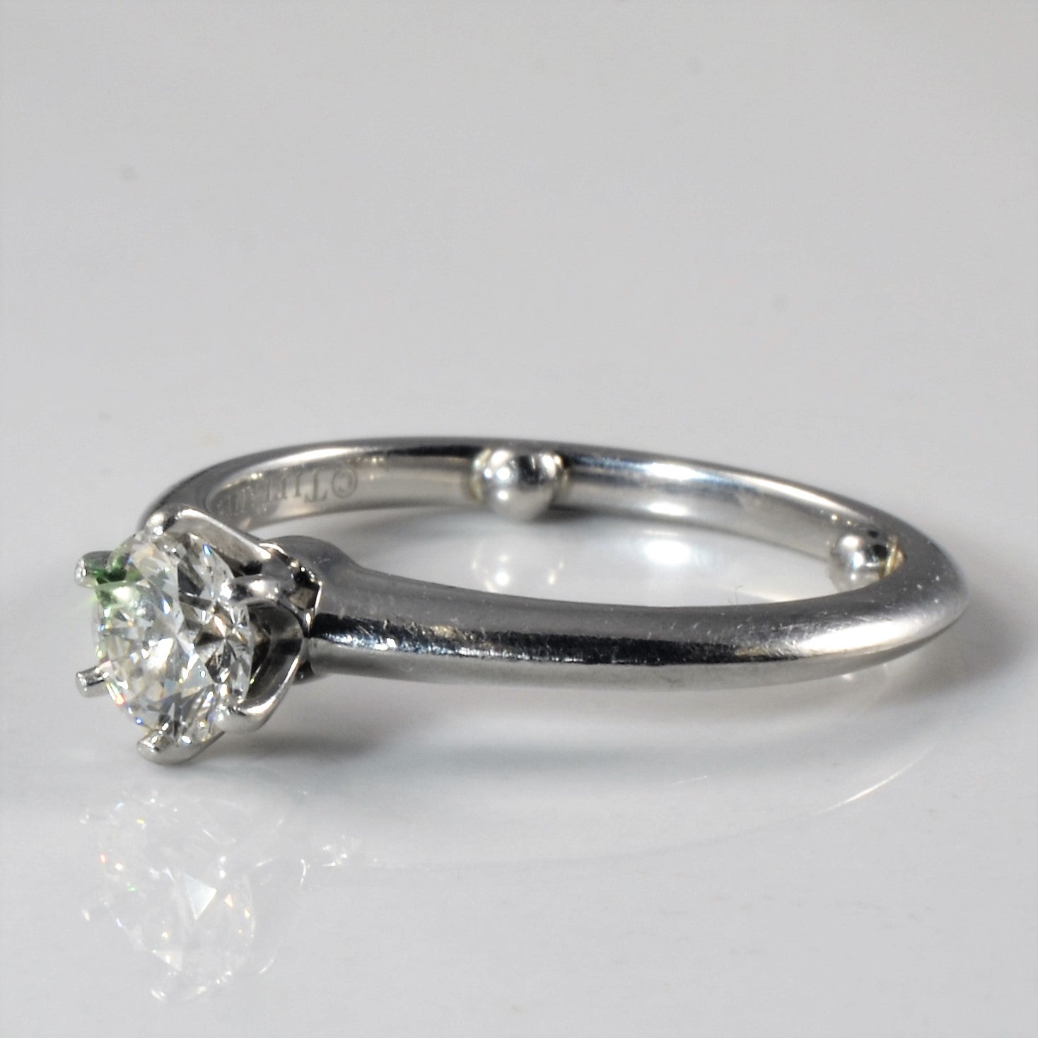 'Tiffany & Co.' Platinum Solitaire Engagement Ring | 0.46ct | SZ 6.25 |