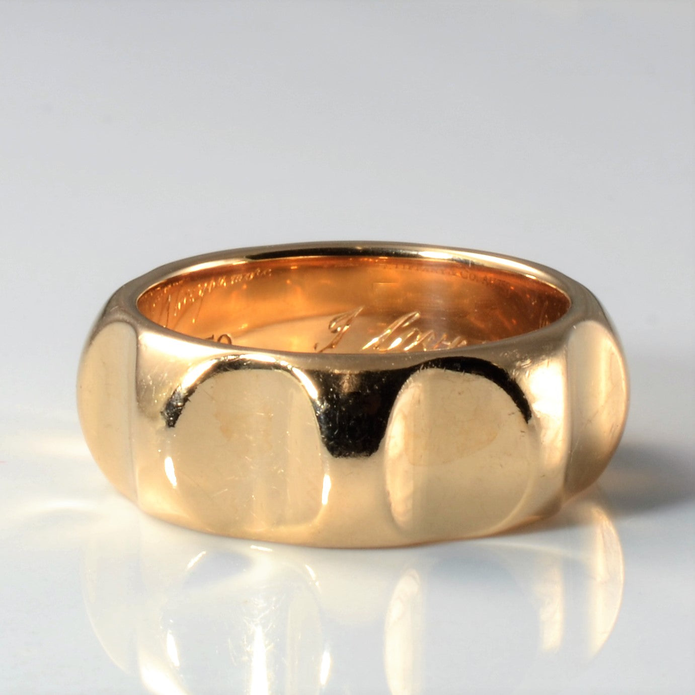 'Tiffany & Co.' Textured Gold Band | SZ 10 |