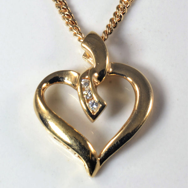 Channel Diamond Heart Necklace | 0.035ct | 16