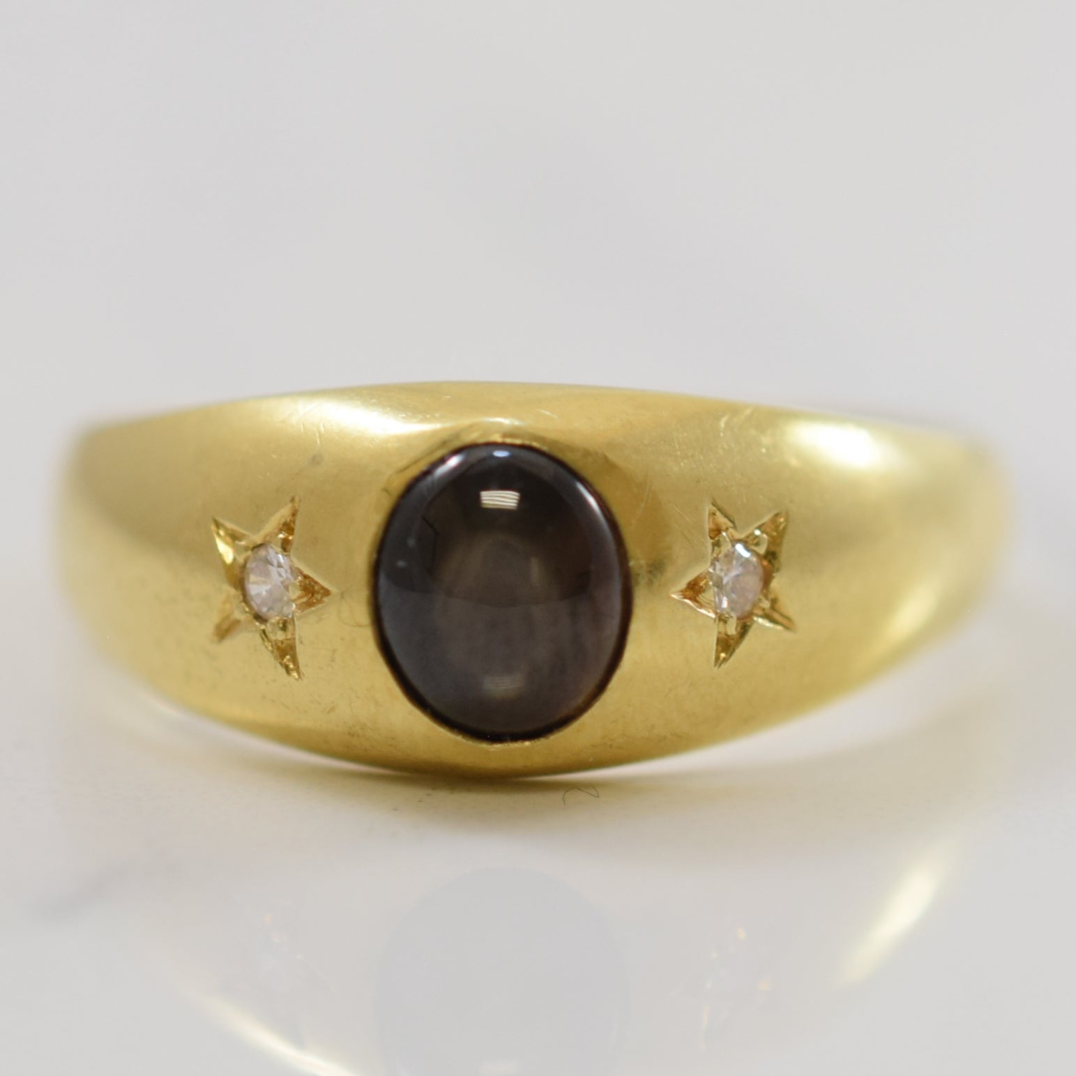 Black Star Sapphire & Diamond Ring | 0.70ct, 0.04ctw | SZ 12.25 |