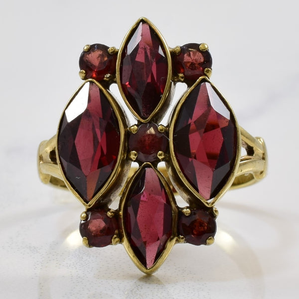 1960s Garnet Cocktail Ring | 3.50ctw | SZ 6.5 |