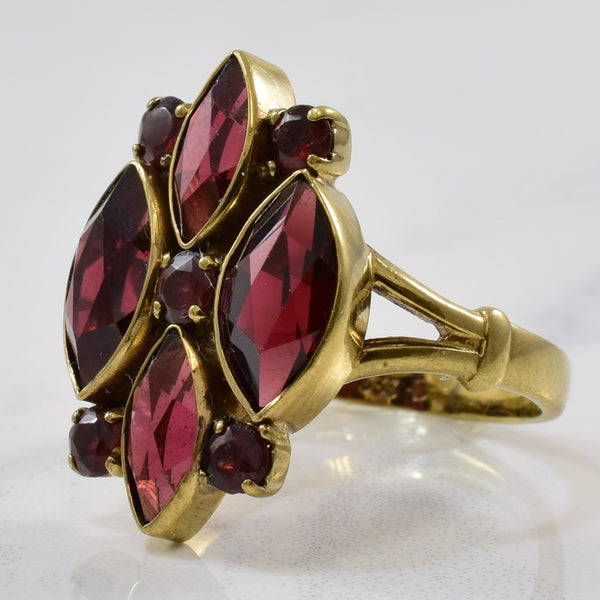 1960s Garnet Cocktail Ring | 3.50ctw | SZ 6.5 |