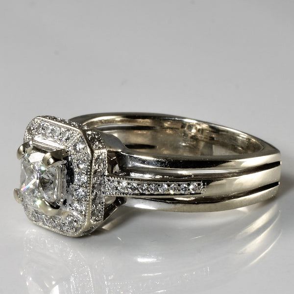 Princess Halo Diamond Engagement Ring | 1.38ctw | SZ 8.5 |