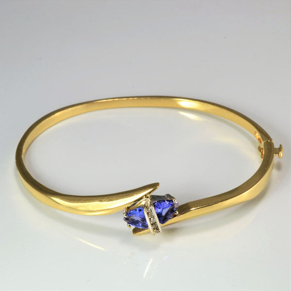 Bypass Tanzanite & Diamond Bangle Bracelet | 0.10 ctw, 7'' |