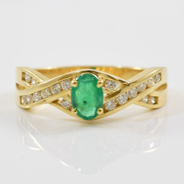 'Effy' Diamond & Emerald Ring | 0.27ctw, 0.44ct | SZ 7 |