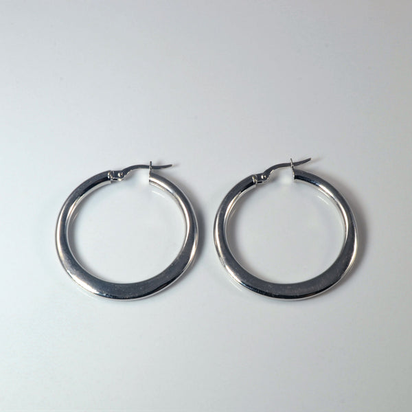 White Gold Hoop Earrings |