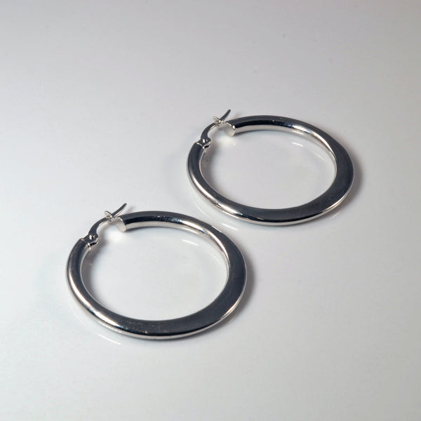 White Gold Hoop Earrings |