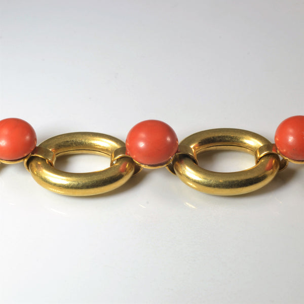 Coral Chain Wide Gold Bracelet | 35.00ctw | 8