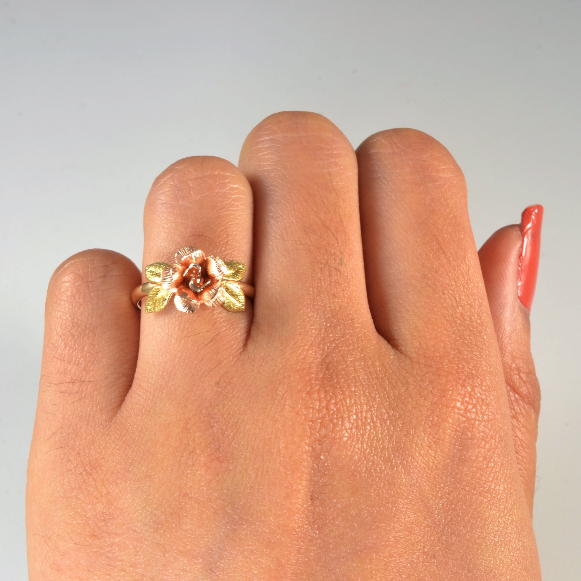 Two Tone Gold Rose Ring | SZ 5.75 |