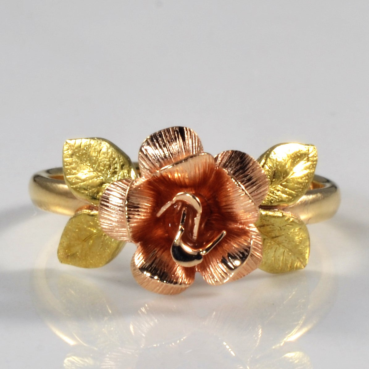 Two Tone Gold Rose Ring | SZ 5.75 |