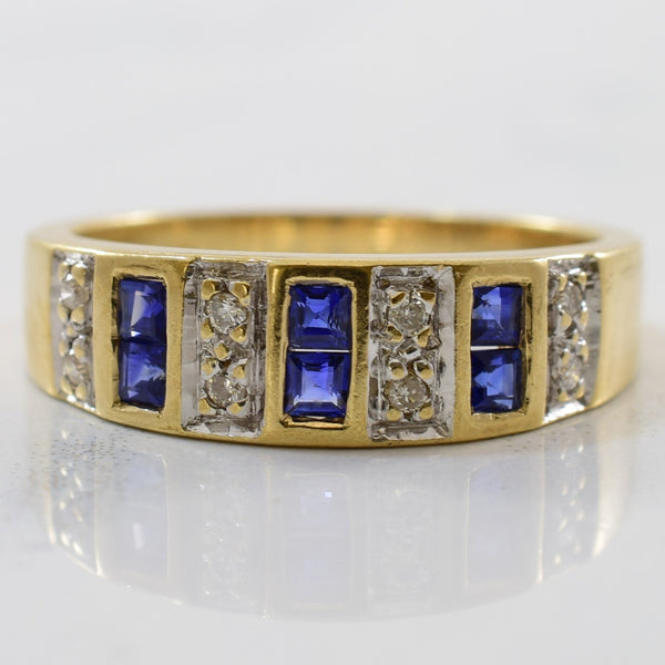 Alternating Blue Sapphire & Diamond Band | 0.05ctw, 0.27ctw | SZ 6 |