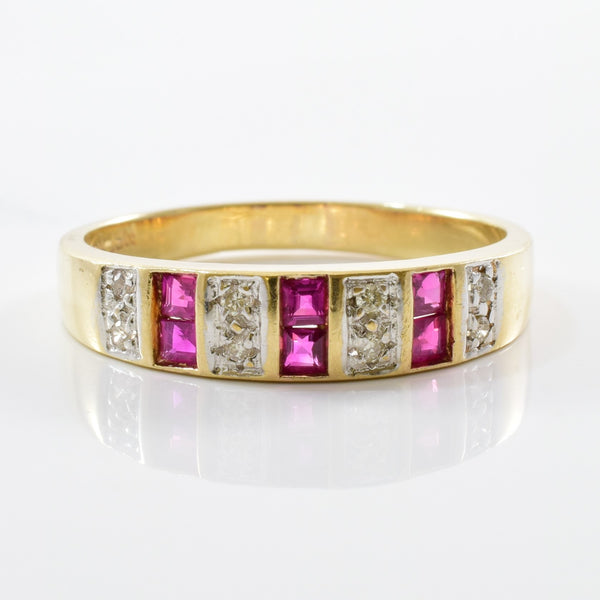 Alternating Ruby & Diamond Channel Band | 0.04ctw, 0.30ctw | SZ 9 |