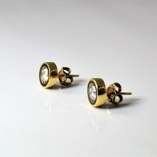 Bezel Set Diamond Stud Earrings | 0.62ctw |