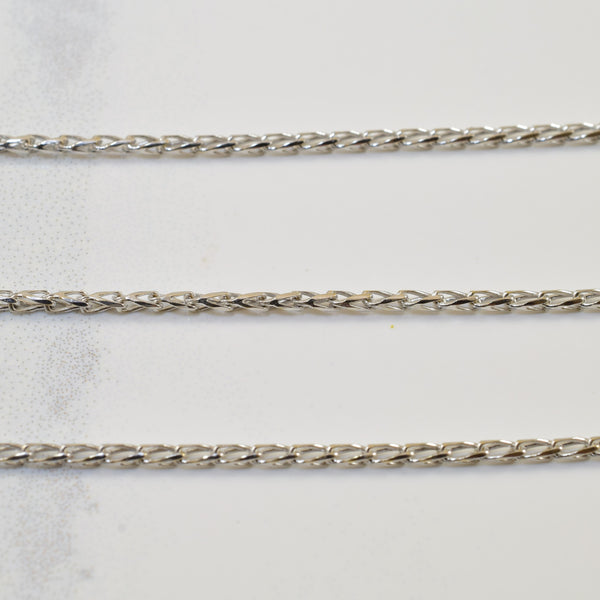 18k White Gold Wheat Chain | 18