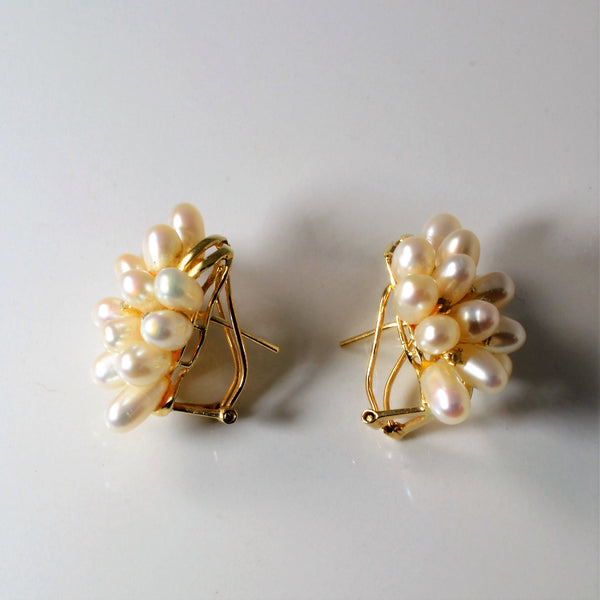 Pearl Cluster Earrings | 0.14ctw |