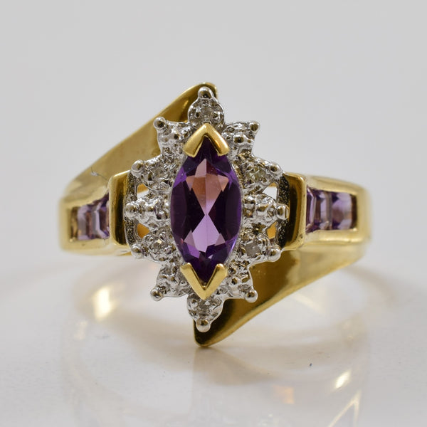 Amethyst & Diamond Bypass Ring | 0.72ctw, 0.03ctw | SZ 7 |