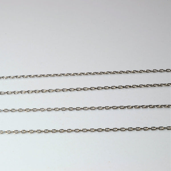 14k White Gold Cable Chain | 16