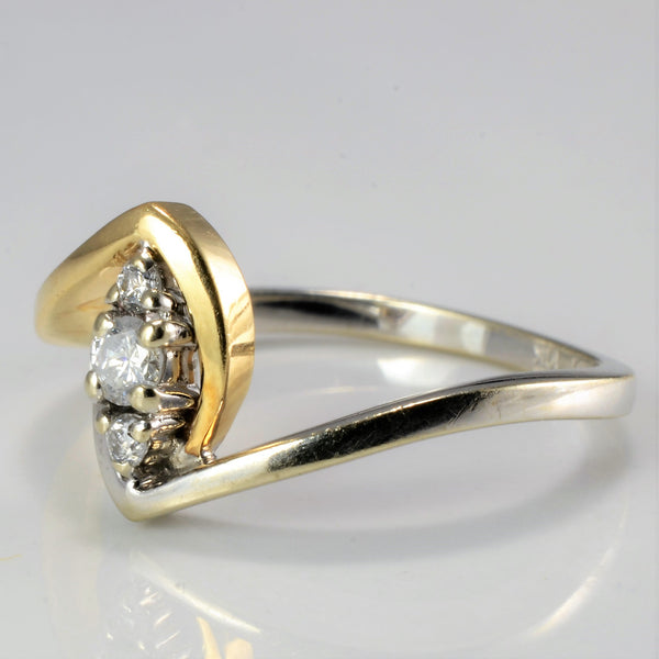 Bypass Two Tone Gold Diamond Ring | 0.10 ctw, SZ 6.25 |