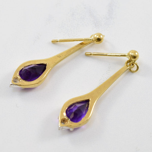 Amethyst & Diamond Drop Earrings | 0.01ctw, 1.40ctw |