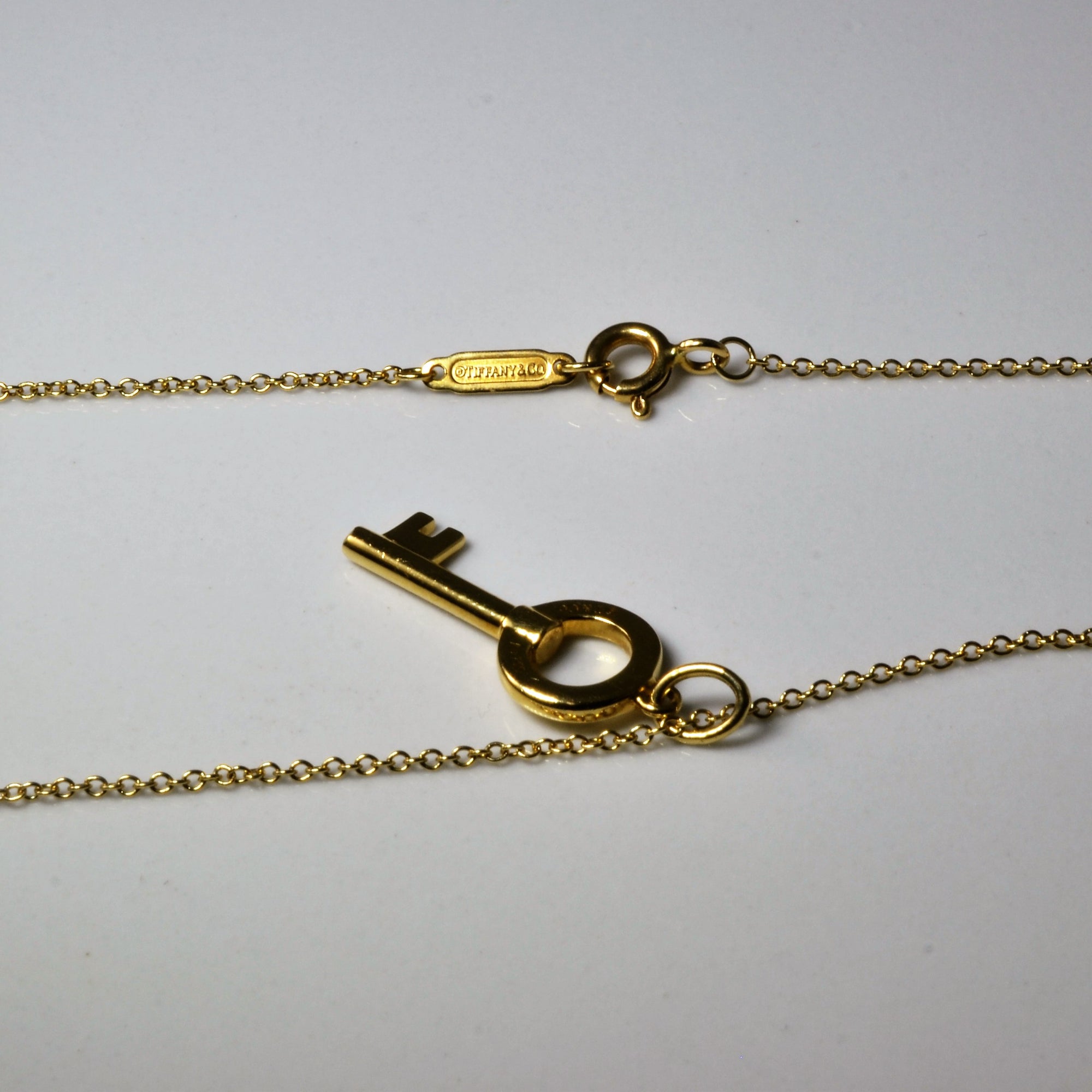 'Tiffany & Co.' Yellow Gold Key Necklace | 18