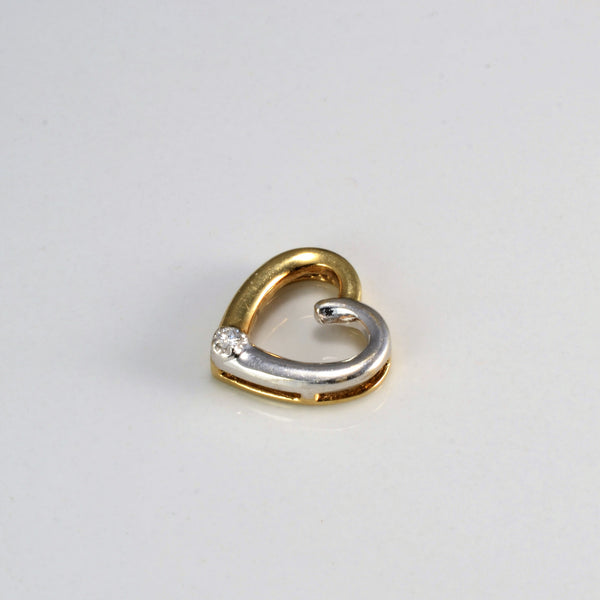 Two Tone Gold Diamond Heart Pendant | 0.02 ct |