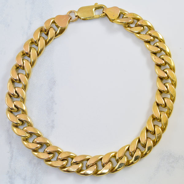 10k Yellow Gold Curb Chain Bracelet | 9