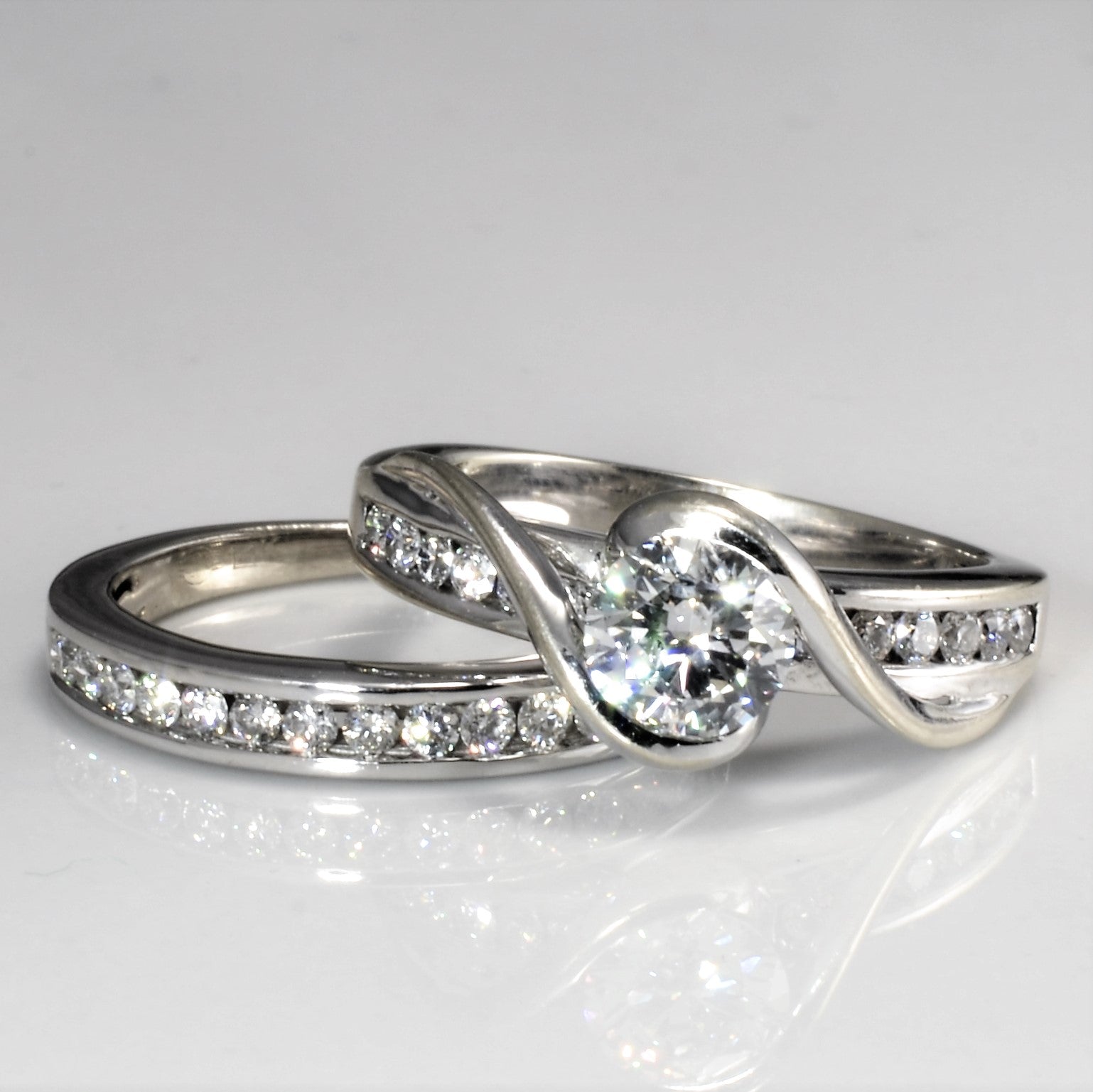 Bypass Diamond Wedding Set | 1.08 ctw | I1, H | SZ 5.25 |