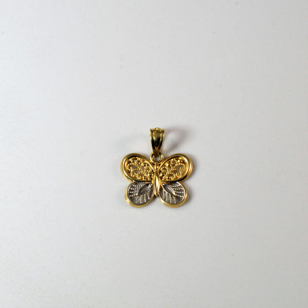 Two Tone Filigree Butterfly Pendant |