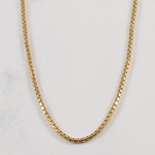 10k Yellow Gold Box Chain | 17.5