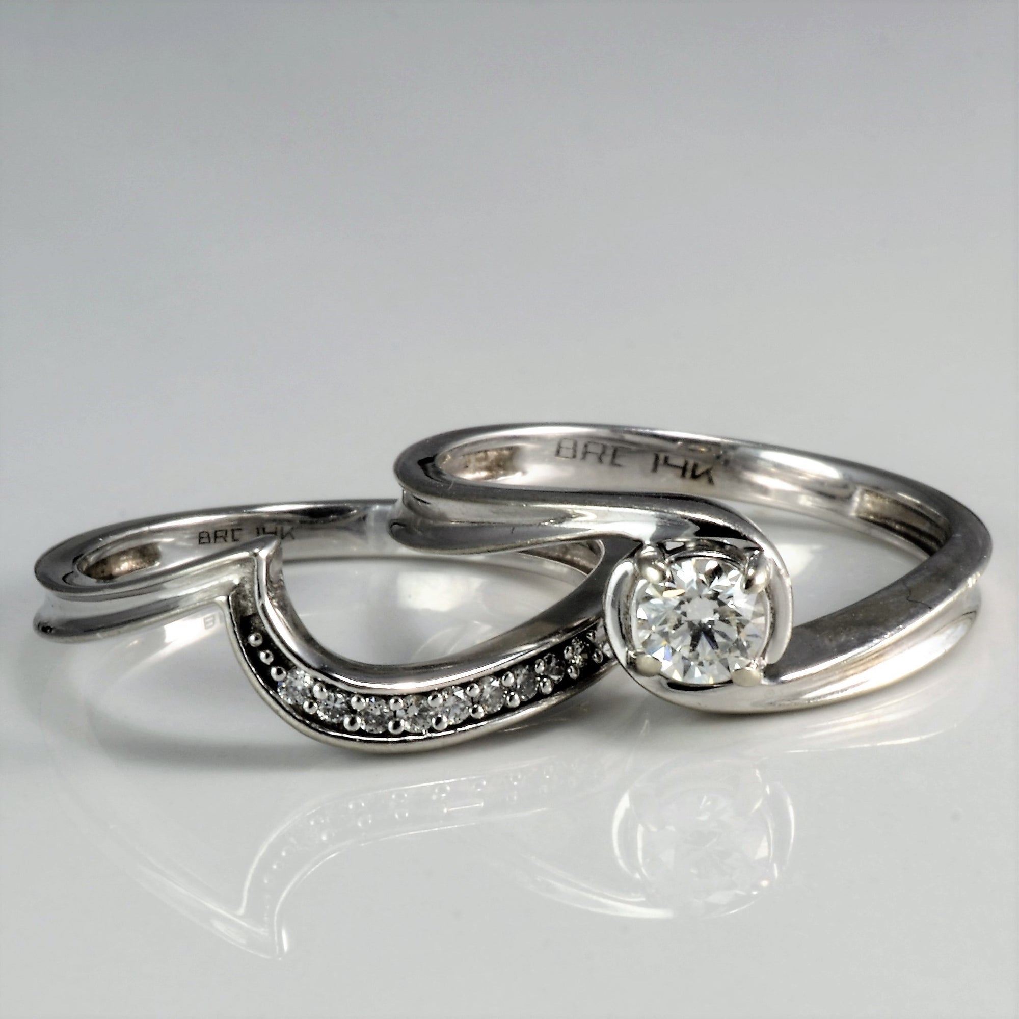 Bypass Diamond Wedding Ring Set | 0.25 ctw, SZ 5 |