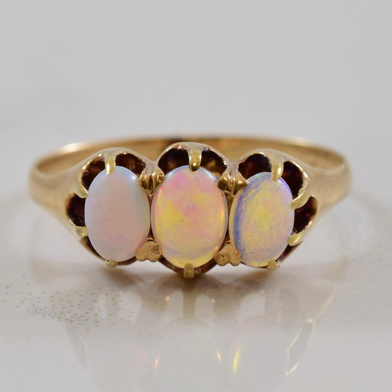 Early 1900s Three Stone Opal Ring | 0.50ctw | SZ 4.5 |