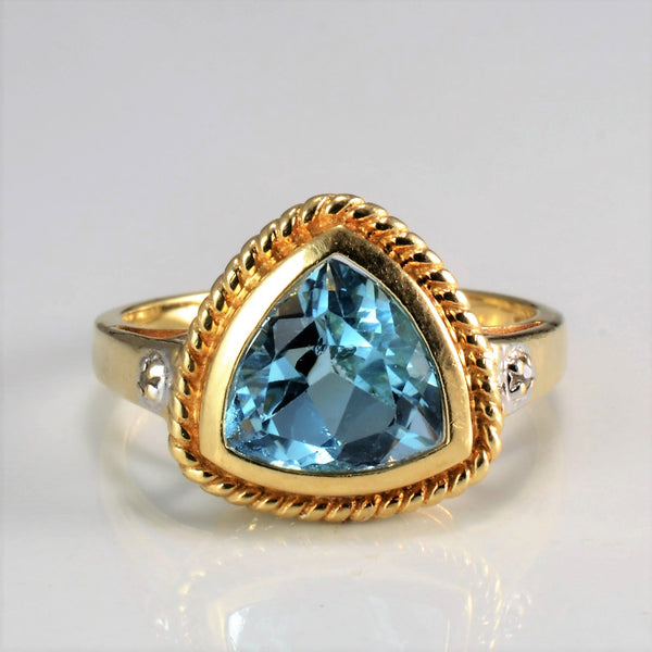 Bezel Set Topaz & Accents Diamond Ring | 0.02 ctw, SZ 7 |