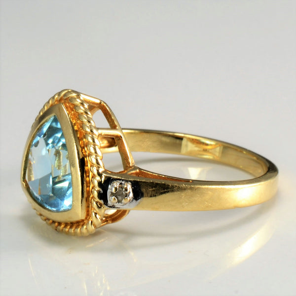 Bezel Set Topaz & Accents Diamond Ring | 0.02 ctw, SZ 7 |