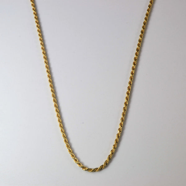 18k Yellow Gold Rope Chain | 16