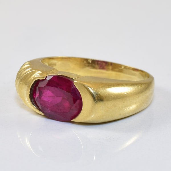 Tension Set Synthetic Ruby Ring | 2.20ct | SZ 6.75 |