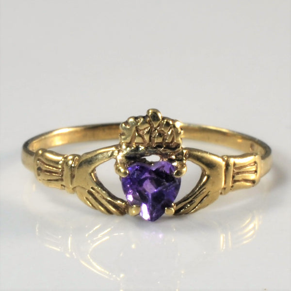 Amethyst Claddagh Ring | 0.17ct | SZ 4.75 |