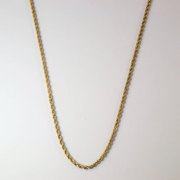 14k Yellow Gold Rope Chain | 26