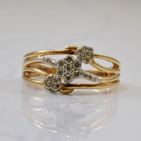 Floral Cluster Diamond Split Shank Ring | 0.25ctw | SZ 7.5 |