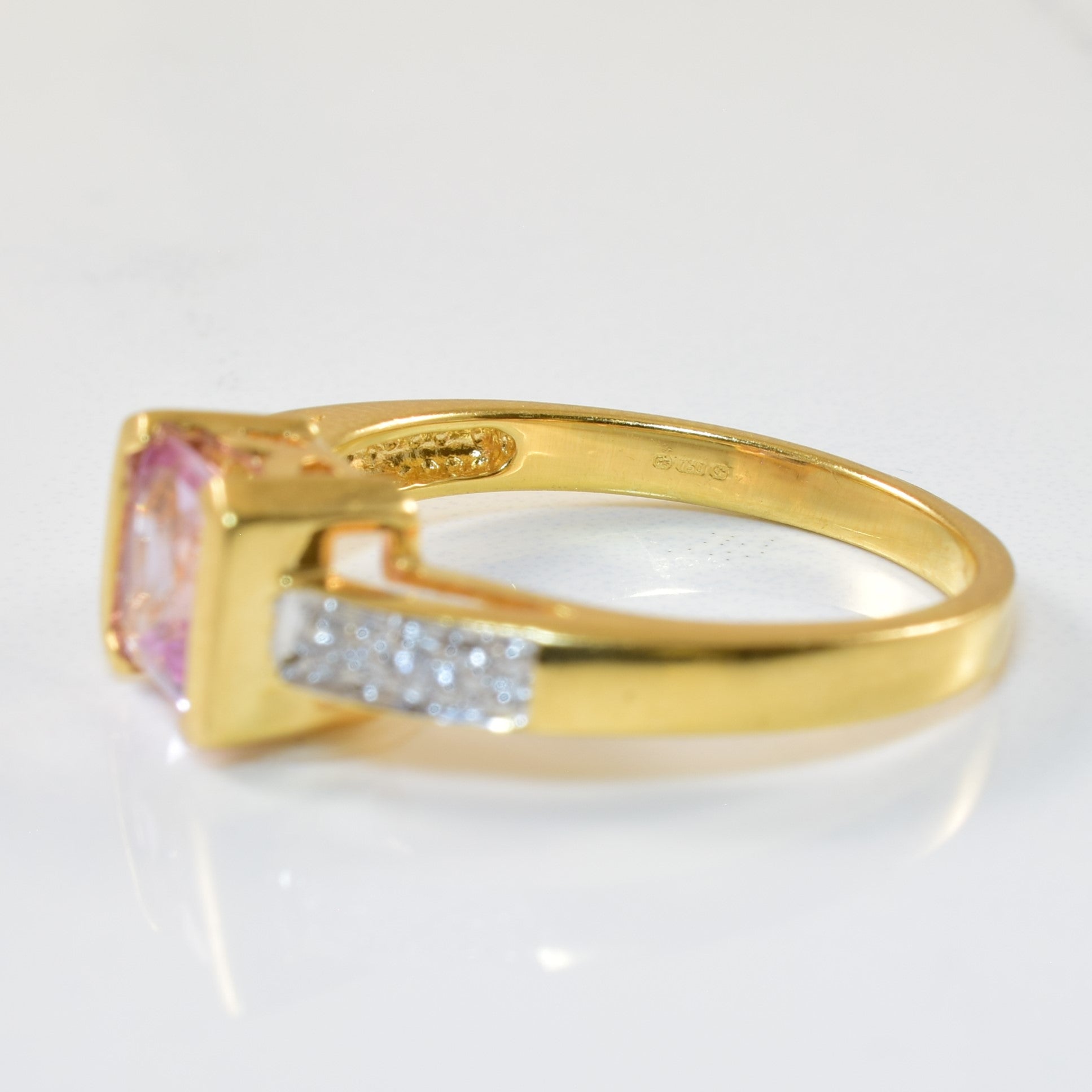 Pink Topaz & Diamond Ring | 1.30ct, 0.04ctw | SZ 7 |