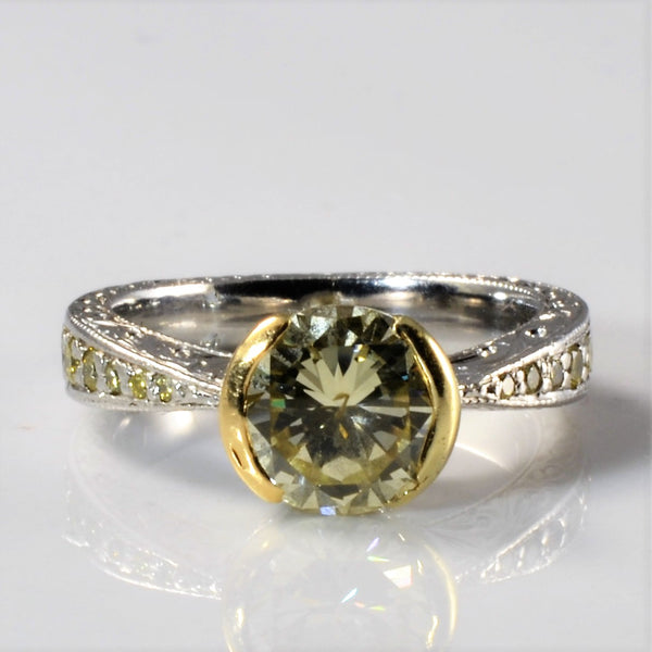 Semi Bezel Yellow Diamond Engagement Ring | 1.80ctw | SZ 5.25 |