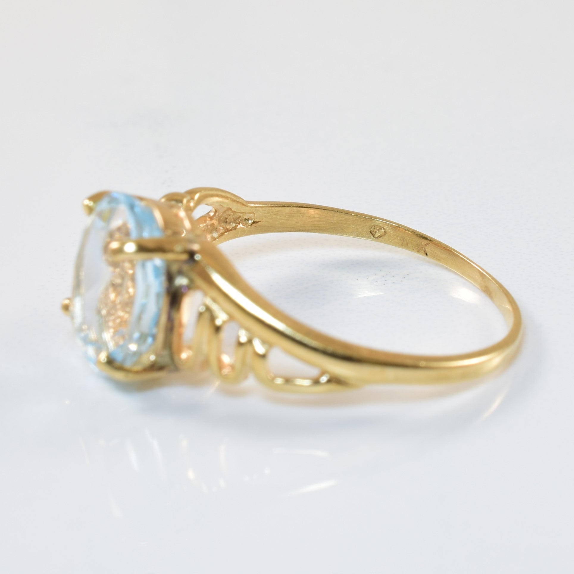 Oval Blue Topaz Twist Ring | 3.75ct | SZ 8.25 |