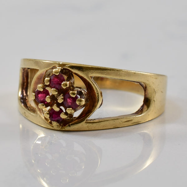 Tapered Ruby Cluster Ring | 0.12ctw | SZ 6.5 |