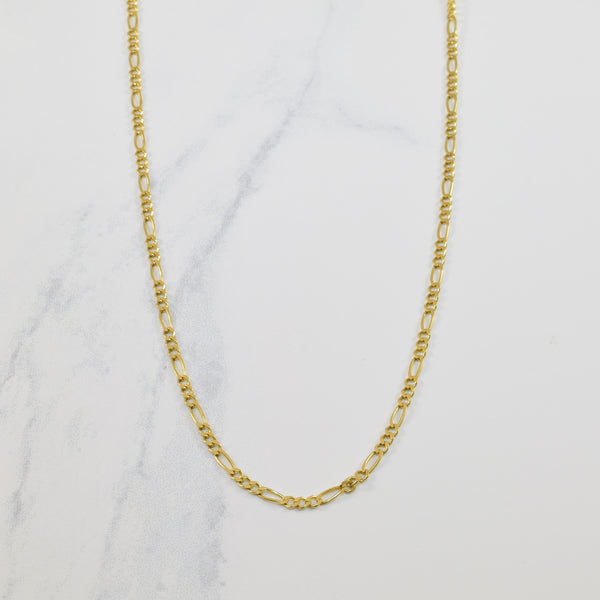 14k Yellow Gold Figaro Chain | 18